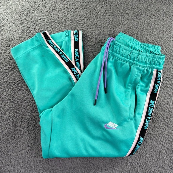 "Have a Nike Day" Track Pants Mens‎ Med Air Max Hyper Jade Retro VTG Gym Lounge - Picture 9 of 14